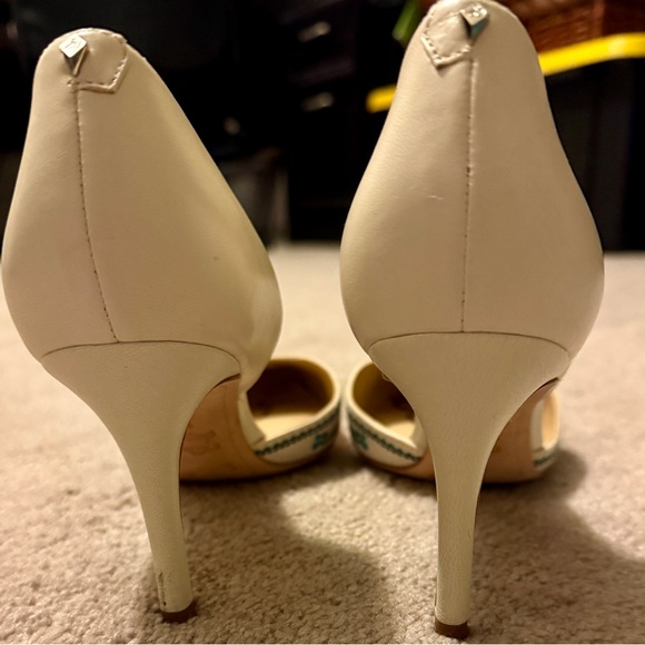 Sam Edelman Women's Embroidered Floral Heels - Cream Size 8. - Picture 5 of 6